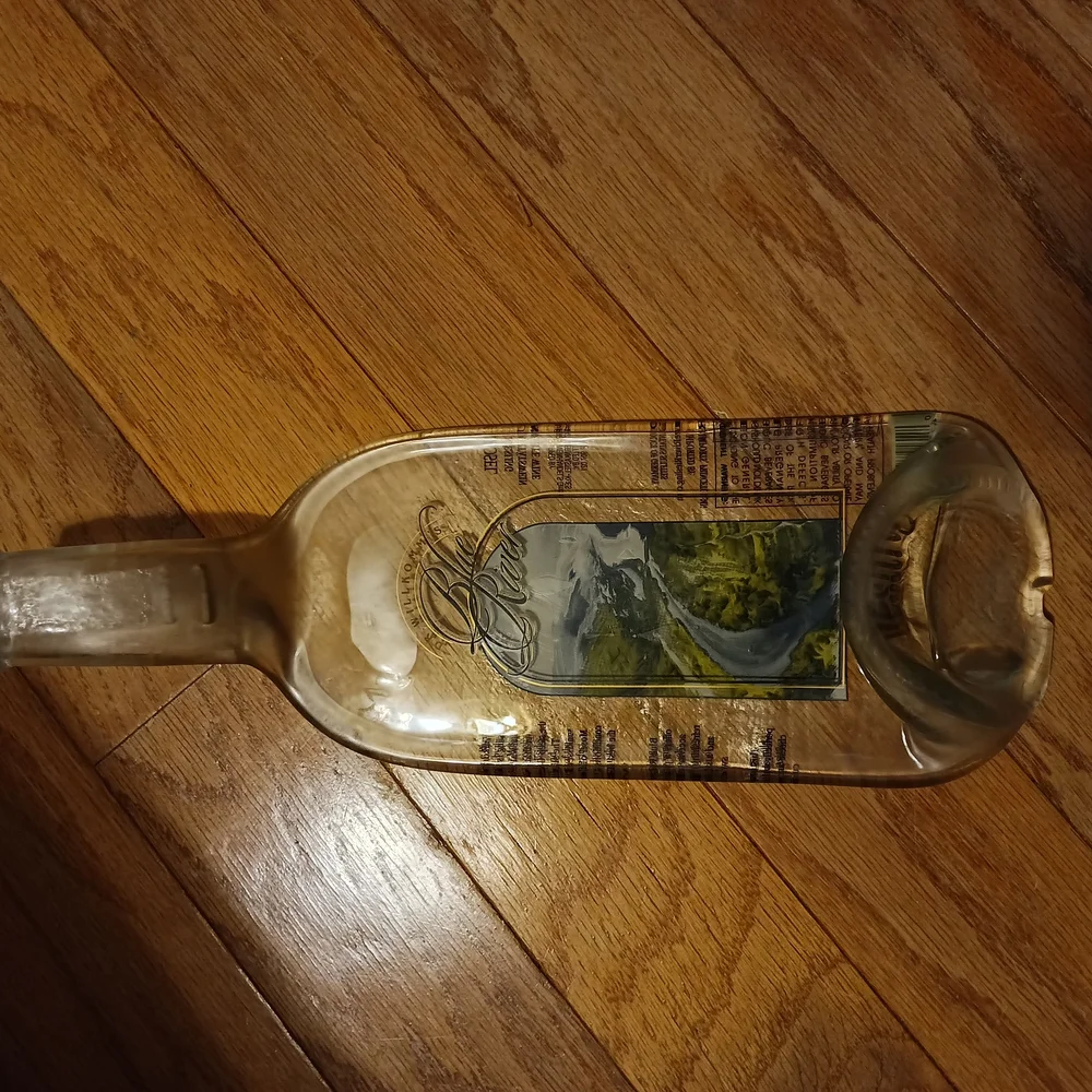 Clear Decorative Glass Bottle spoon Rest.